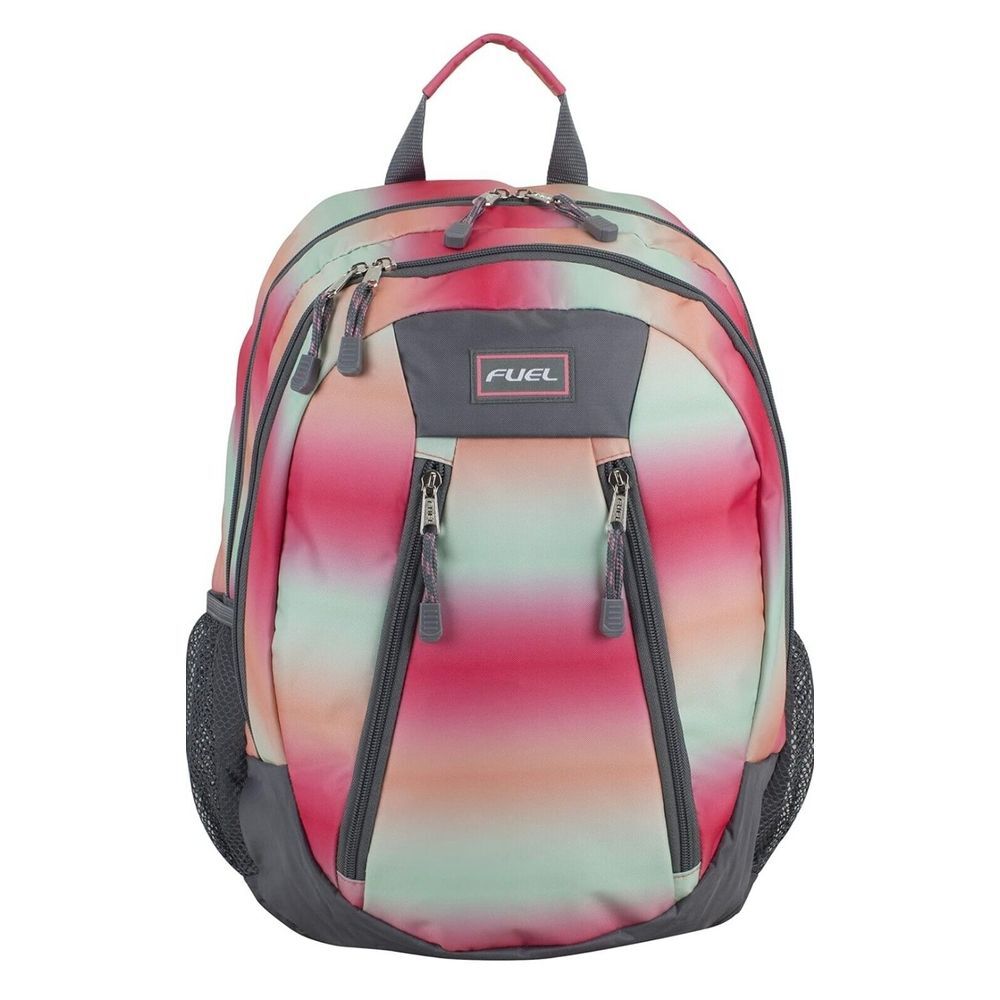 NWT FUEL Active Sport Carry On Luggage Weekender Backpack PINK ORANGE BLUE